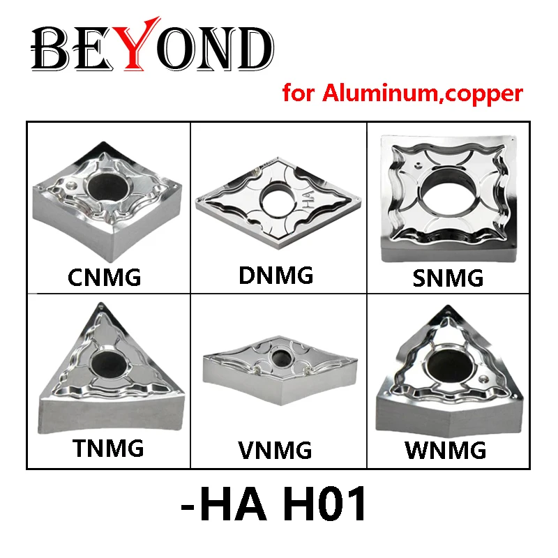 

BEYOND CNMG DNMG SNMG TNMG VNMG WNMG WNMG080404 WNMG080408-HA H01 Carbide Inserts for Aluiminum Copper 120404 120408 Lathe Tools