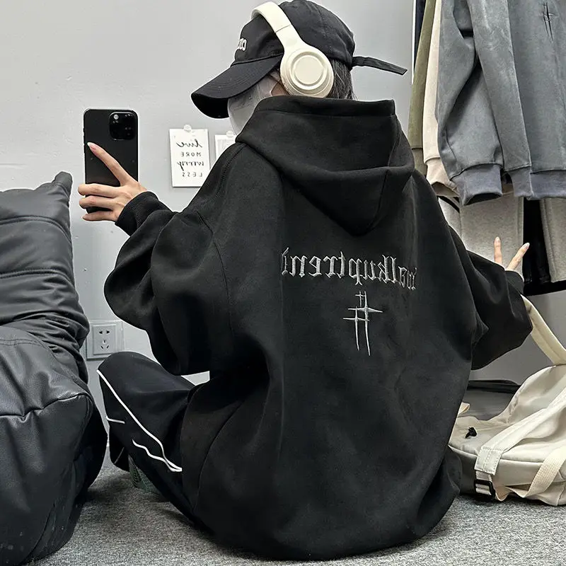 

Свитер с капюшоном и надписью для мужчин и женщин, свободный повседневный уличный топ в американском стиле, в стиле Харадзюку, y2k, весна-осень