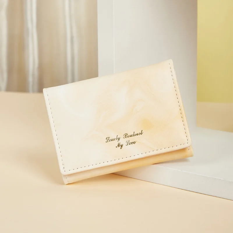 Ladies Wallet 2023 Cute Creative Small Card Holder Marble Pattern Modern PU Leather Fashion Short Coin Purse Casual Money Bag
