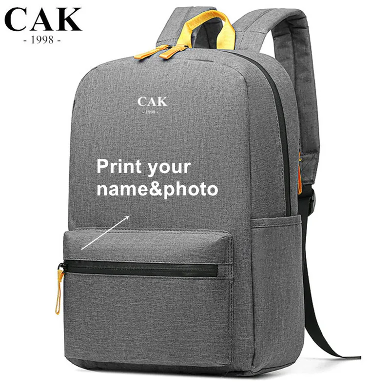 

Рюкзак CAK унисекс для улицы, деловой дорожный дизайнерский школьный ранец из ткани Оксфорд, мужская сумка для ноутбука с индивидуальным при...