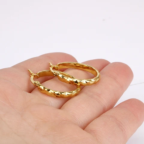 Женские серьги-кольца из нержавеющей стали, золотого цвета, маленькая серьга-кольцо