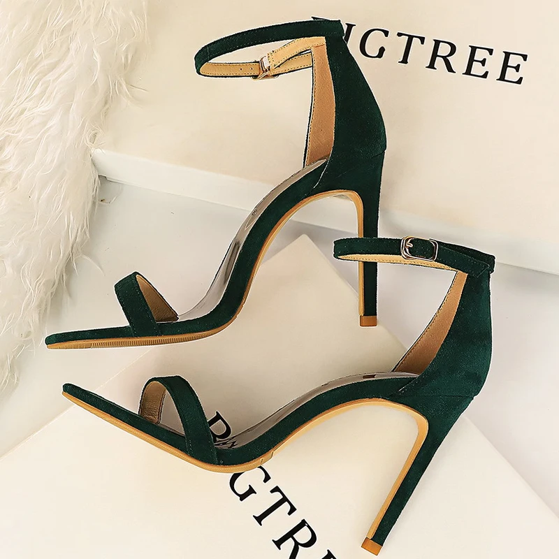 

Shoes Summer Women Sandals Suede Hollow High Heels Stiletto Fashion Sandles Women Heels Ladies Shoes Women's Sandals