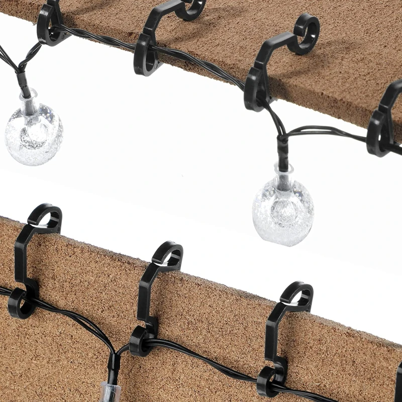 

100pcs Black Plastic Hook Gutter Heavy Duty Clips Hooks Light Wire Clamp Christmas Outdoor Securing Lights String Light Hook