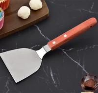 kitchen spatula fried shovel wood handle bbq diy grill scraper pancake flipper stainless steel shovel kitchen accessories