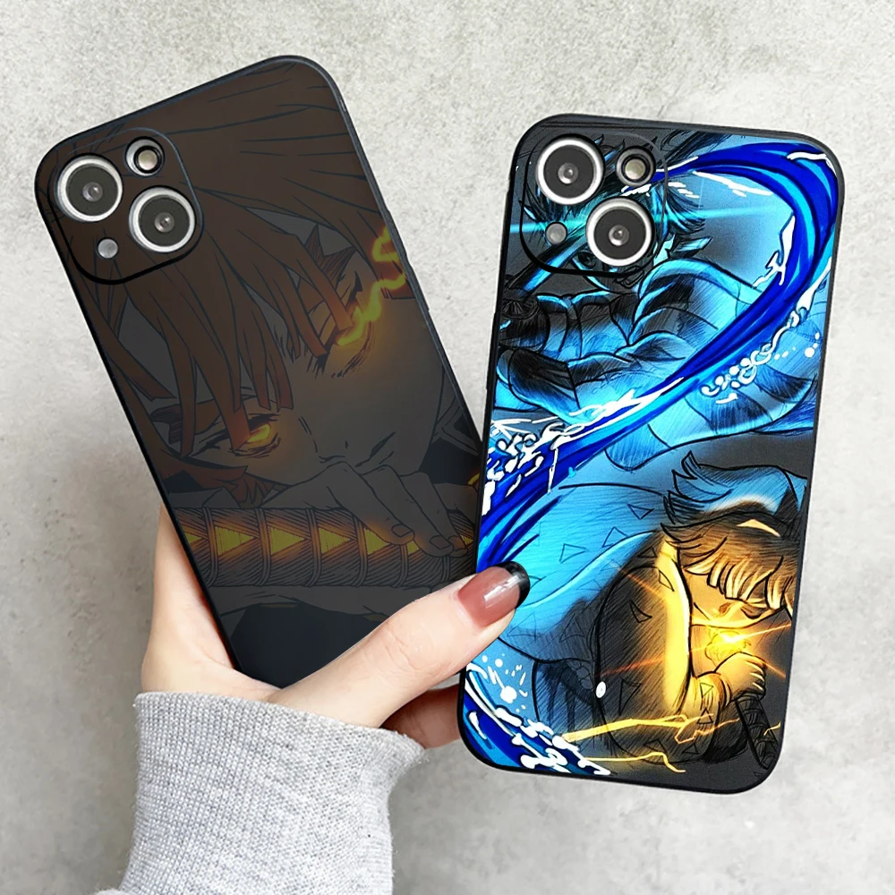 

Demon Slayer Phone Case For Funda iPhone 11 12 13 Pro Max Mini X XR XS SE 2020 6 7 8 Plus Coque Etui Back Liquid Silicon