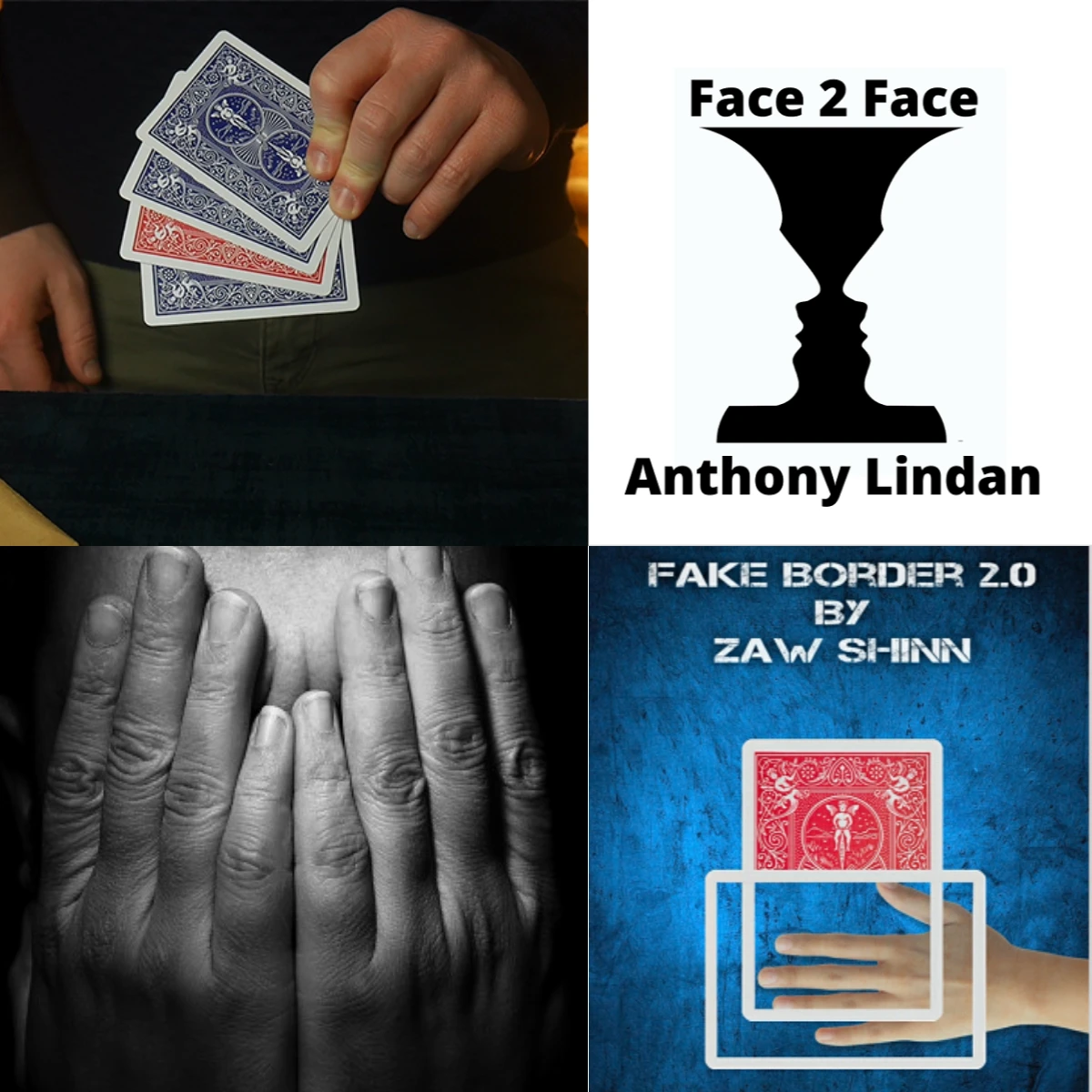 

Eruption by Jordan Victoria，Face 2 Face by Anthony Lindan，Face Value by Benjamin Earl，Fake Border 2.0 by Zaw Shinn Magic tricks