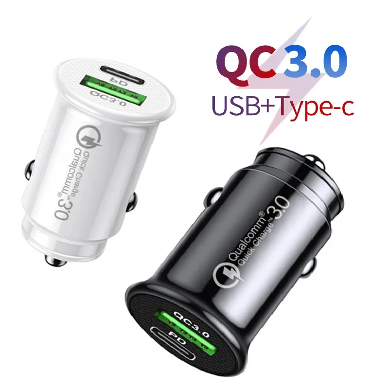 

500pcs Car Charger PD 48W Fast Charging Quick Charge QC3.0 USB Type C Charger For iPhone 12 11 Xiaomi Samsung USB Charger