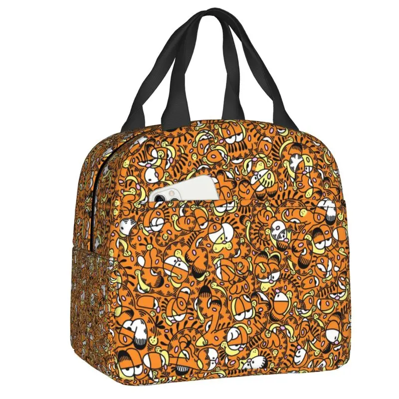 

Garfields Cat Anime Portable Lunch Box Women Multifunction Thermal Cooler Food Insulated Lunch Bag Office Work