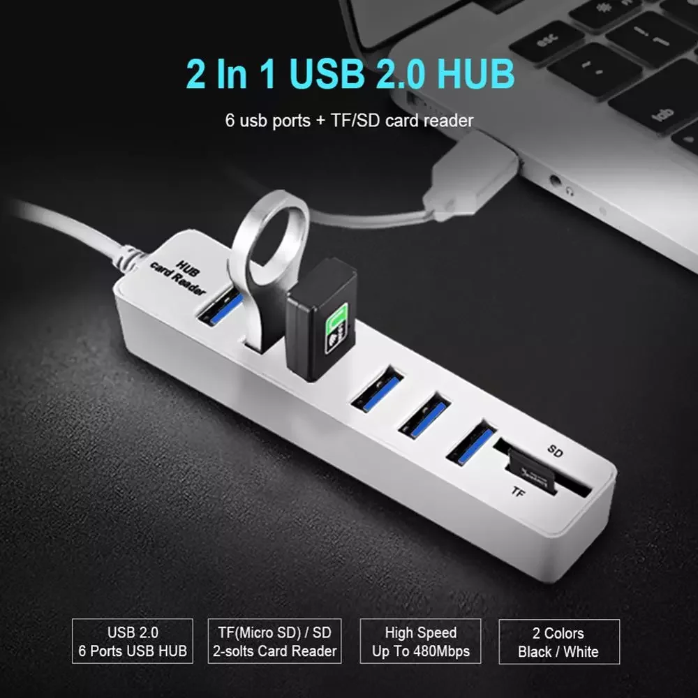 

6 Ports Mini USB Hub 3.0 Multi USB 3.0 Hub USB Splitter 3 Port Hub With TF SD Card Reader 2.0 Hab Adapter For PC Accessories