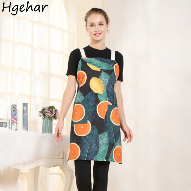 Новый корейский стиль фартук с фруктовым принтом аккуратная домашняя одежда из