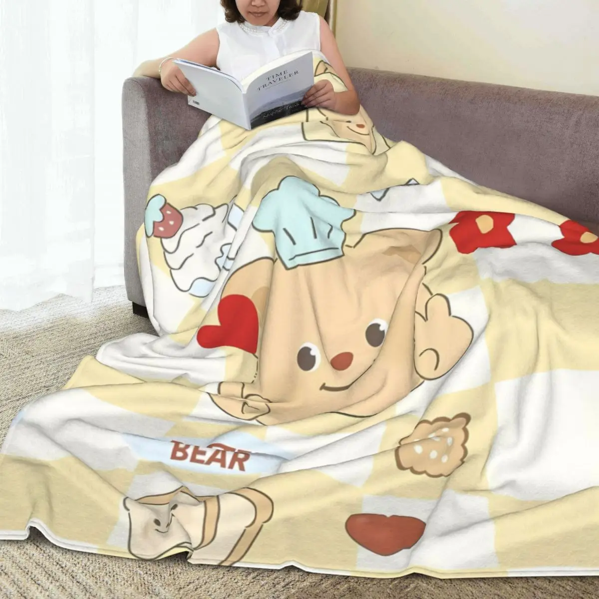 Фланелевое одеяло с головой бабочки мягкое для путешествий на открытом воздухе