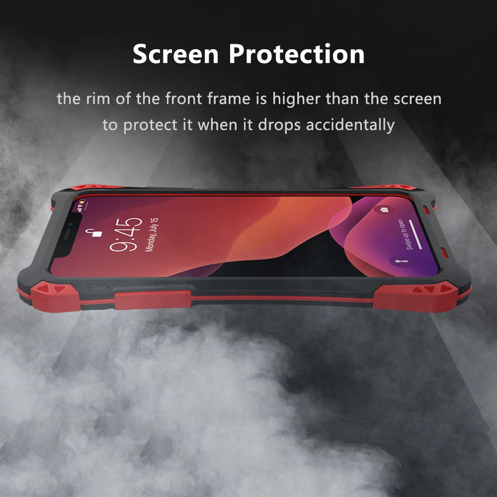 R-just Case For Iphone 13 Pro Max Luxury Hard Metal Aluminum Alloy Tpu Silicon Shockproof Armor Phone Cover For Iphone13 Mini