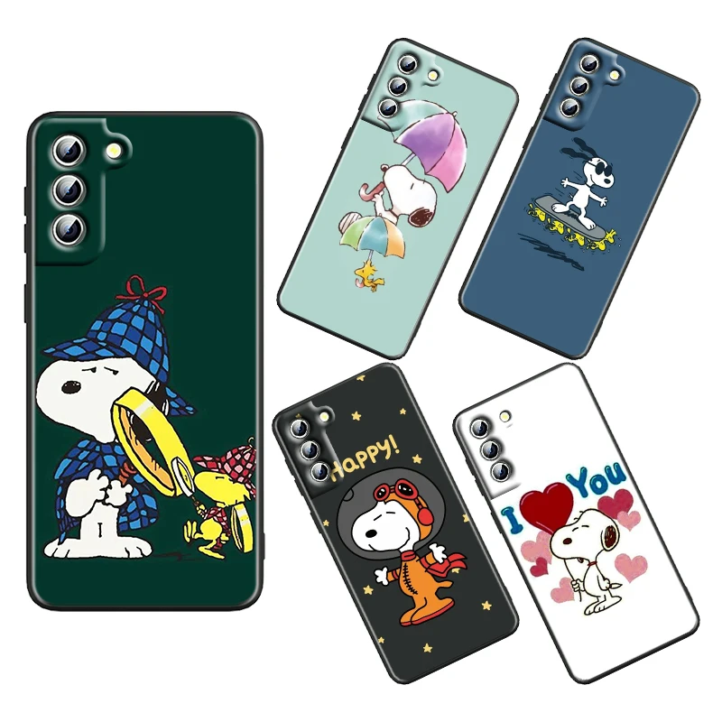 

Naughty snoopy For Samsung Galaxy S22 S21 S20 S10 S10e S9 S8 S7 PRO Ultra Plus FE Lite Cover Funda Soft Black Phone Case Capa