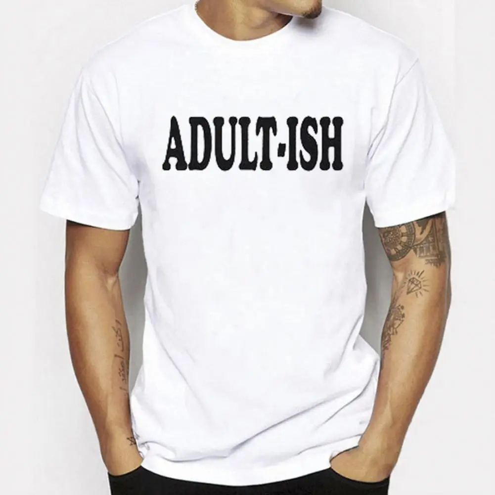 

Men T-shirts Breathable Adult-ish Printed Casual Tee Top for Summer Casual Style Men Tee Top Pullover Men Clothes Streeetwear