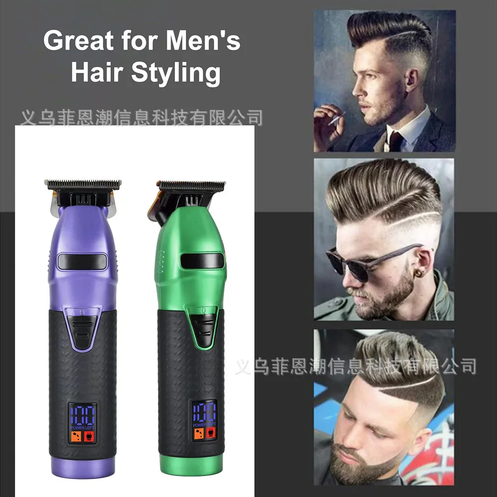 

New electric hair clipper, digital display, high-power hairdresser, shaver, oil head, carving, electric push shear, household