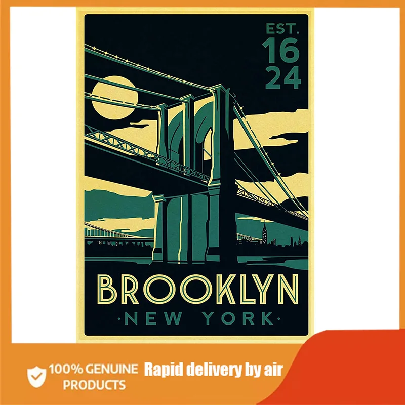 

Brooklyn New York Metal Tin Sign Retro Building Sign Home Ktichen Bar Pub Wall Decor metal plate rustic home decor car decor