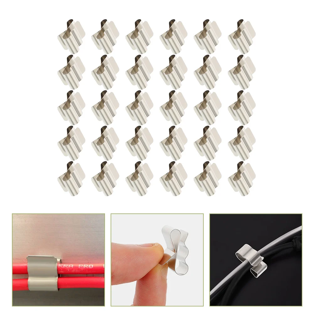 

30 Pcs Cable Photovoltaic Clamp Wire Clamps Cord Clips Stainless Steel Pv Module Management