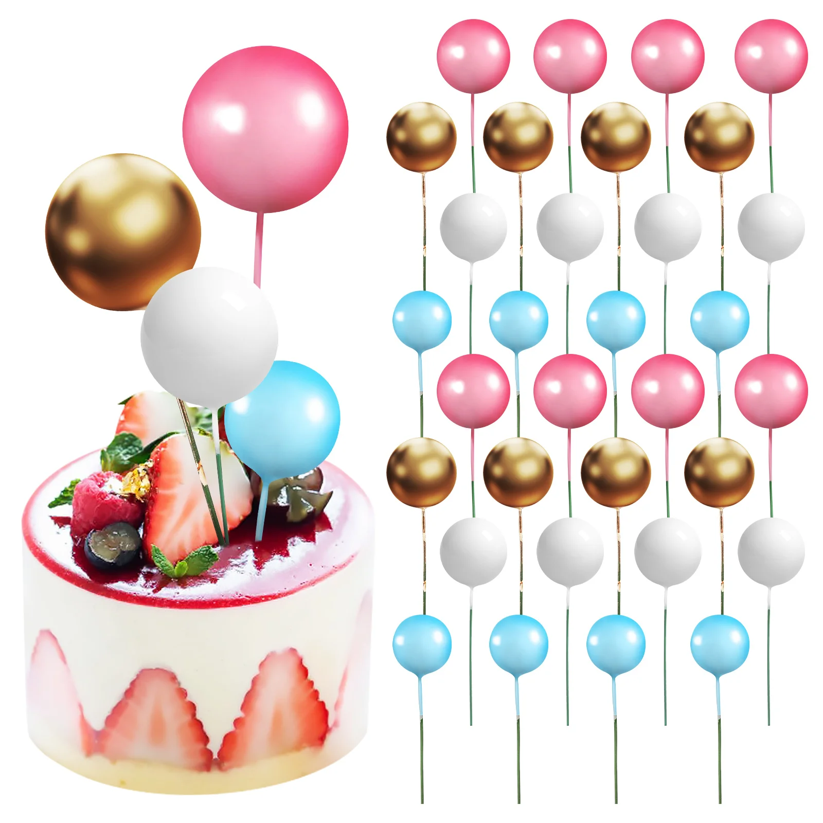

40 Pcs Top Hat Cake Foam Balls Baby Pearl Decorations Balloon Cluster Party Favor