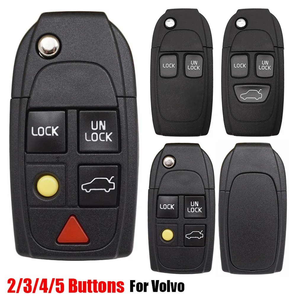 

Replacement 2/3/4/5 Buttons Remote Flip Folding Fob Car Key Shell Case For Volvo S80 S40 V50 XC70 XC90 C30 S60 V70 C70 вольво