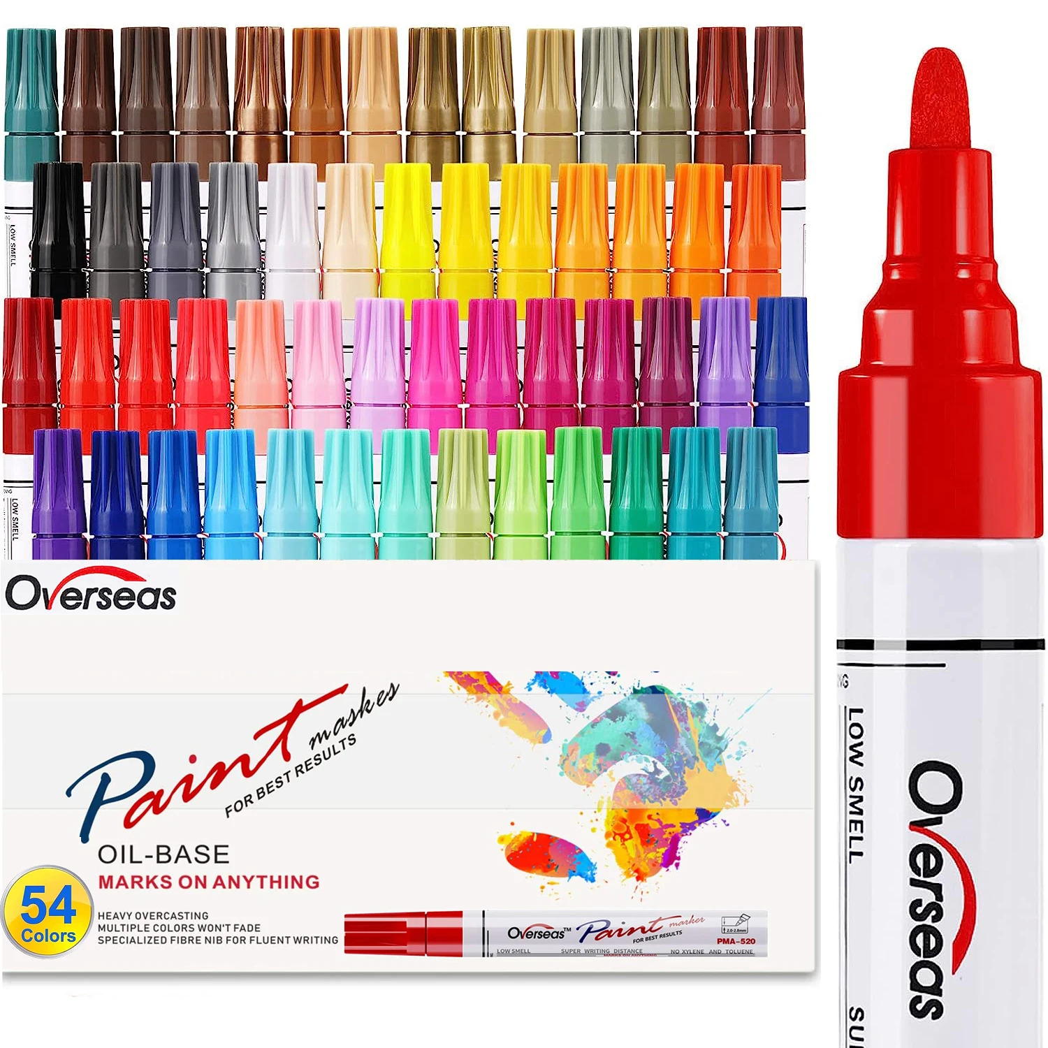 Paint Marker Pens Permanent Oil Based Paint Markers, 2mm Medium Tip, Quick Dry and Waterproof Assorted Color Marker for Painting