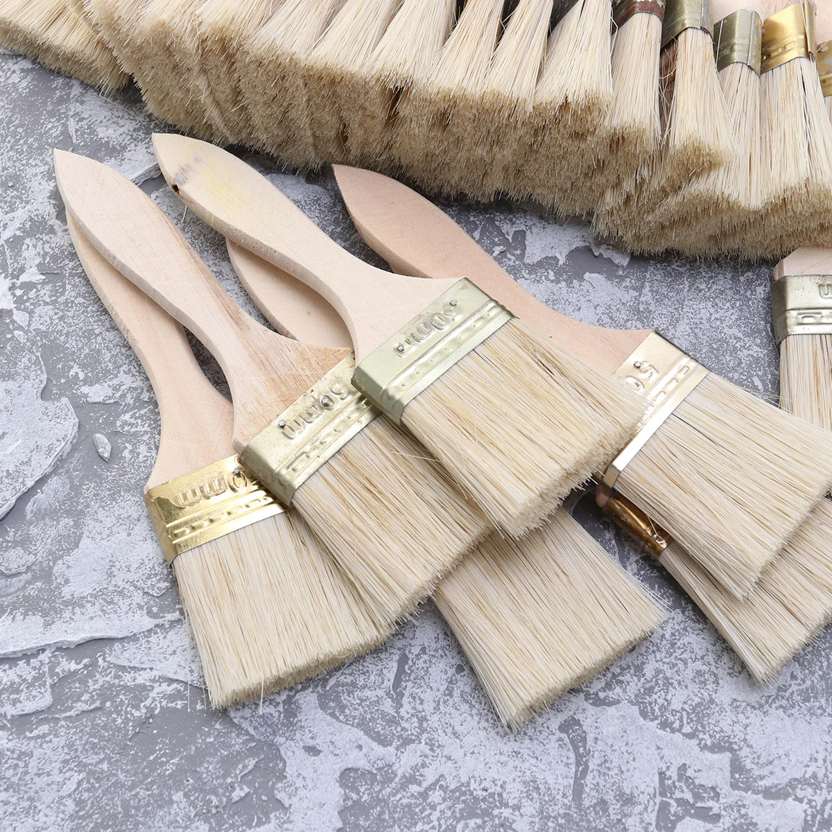 

23pcs Paint Brushes Wooden Handle Bristle Brush for Wall and Furniture Painting (2inch, Thin Handle)