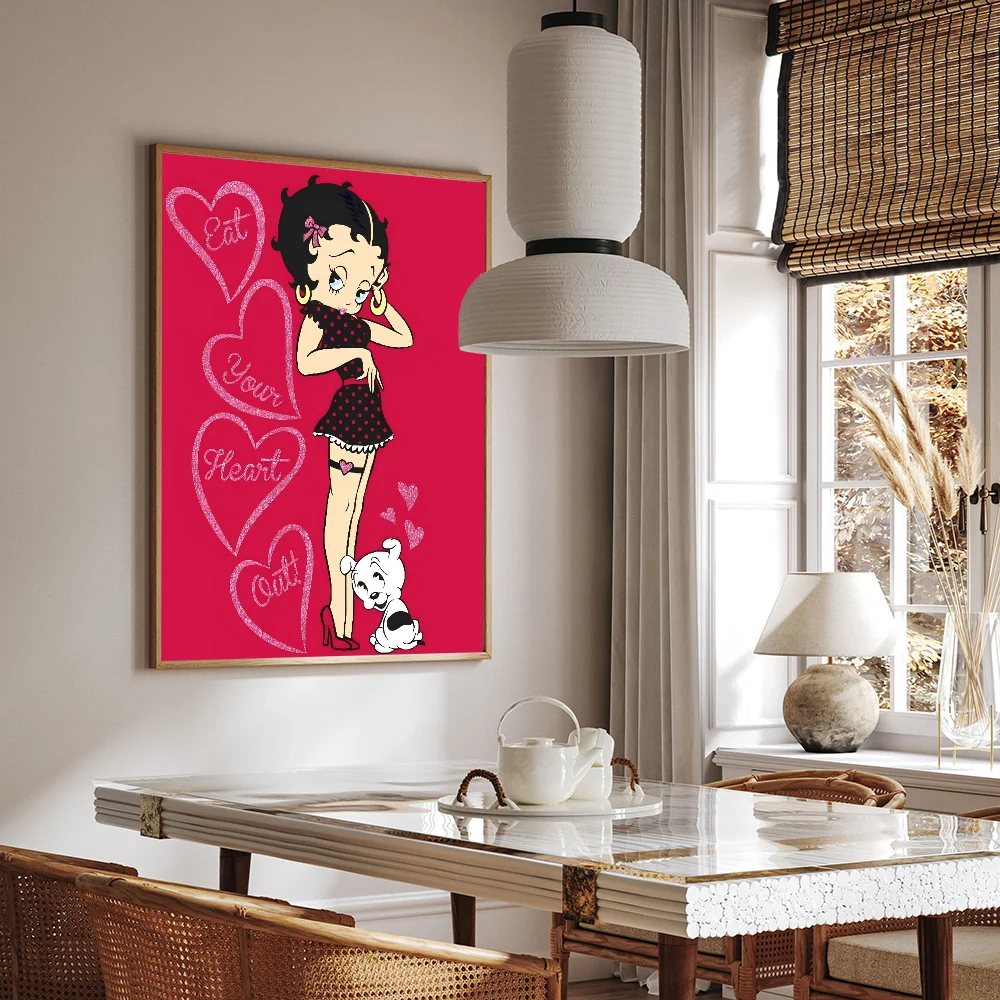 B-Betty-Cute-Boop Anime Good Quality Prints And Posters Waterproof Paper Sticker Coffee House Bar Wall Stickers