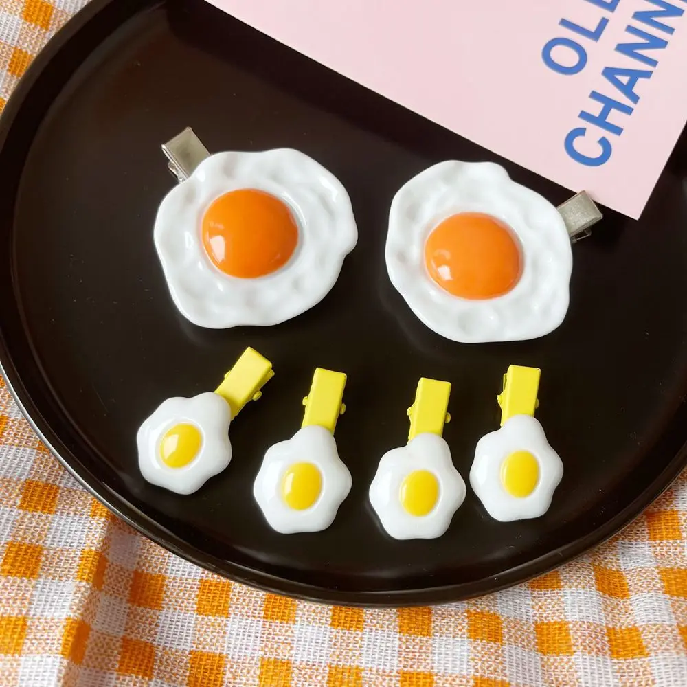 

Women Fashion Yellow Lovely Headdress Poached egg Hairpin BB Hair Clips Elastic Hair Grip Barrettes