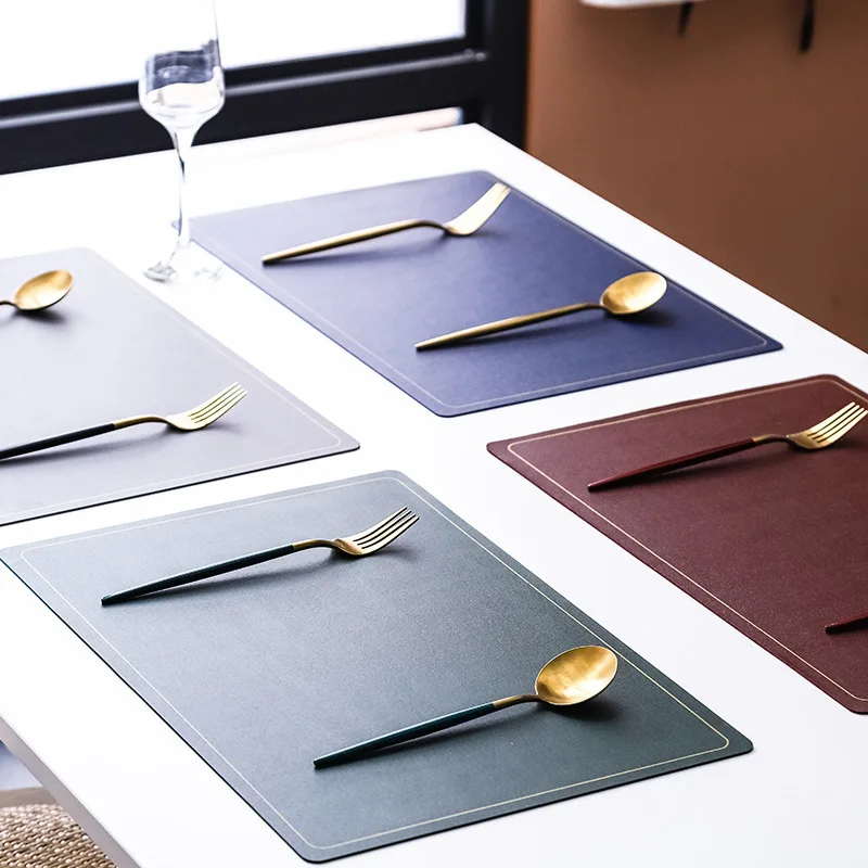 

Nordic Phnom Penh Leather Placemat PU Waterproof Placemat Oilproof Western Placemat Double Leather Placemat Table Mat