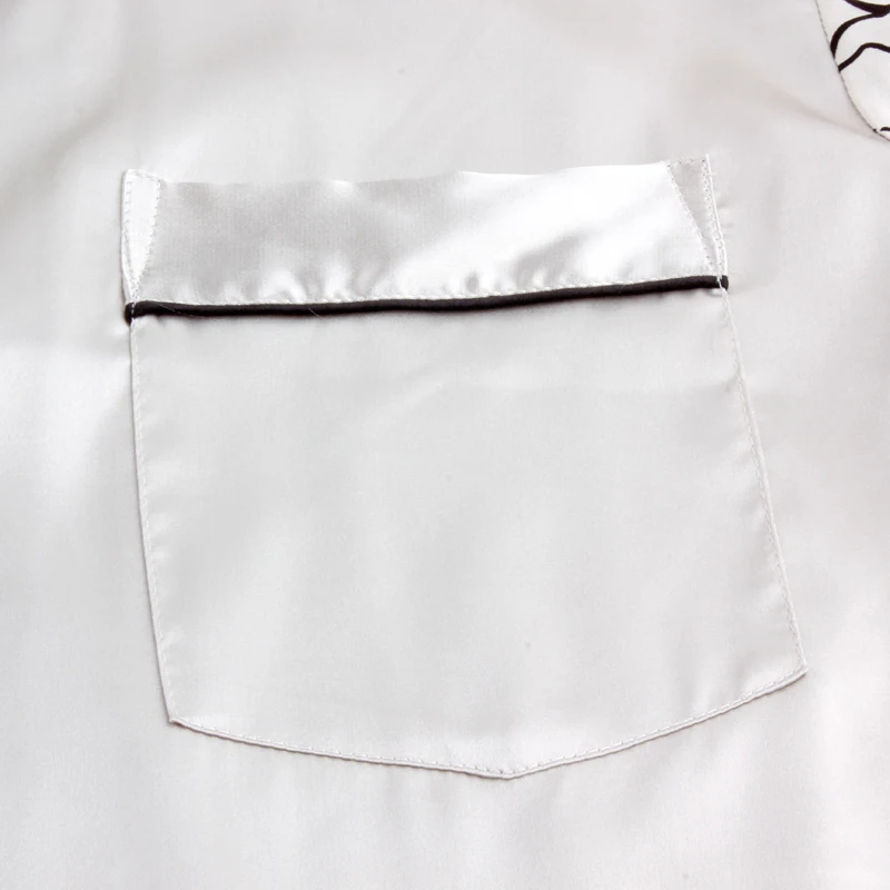 Men's Pyjama Set Short-Sleleve Silk Satin Pajamas for Couples Printed Couple Pajamas Men & Women Matching Sleep & Lounge Wear