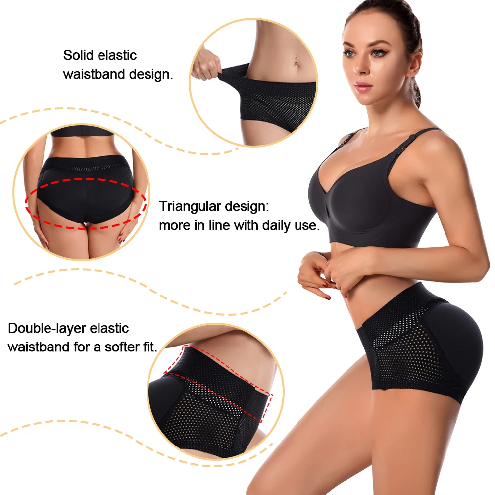 NINGMI Butt Lifter Panties Body Shaper Push Up Panties Hip Shapewear Seamless Fake Booty Hip Pad Panties Hip Enhancer