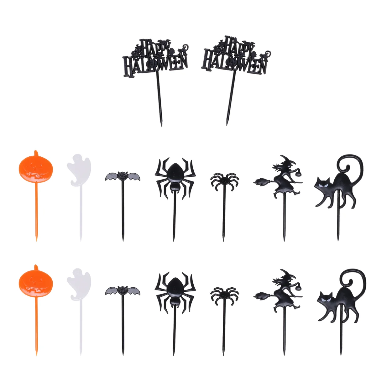 

Picks Party Cupcake Fruitdessert Decorations Toothpickstopper Cocktail Birthday Reusable Pick Supplies Decor Fork Ghost Kids