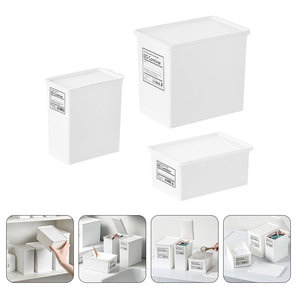 

Storage Container Laundrypowder Box Washing Bin Organizersundries Cereal Detergent Bins Room Pantry Cubby Keeper Dispenser Dry