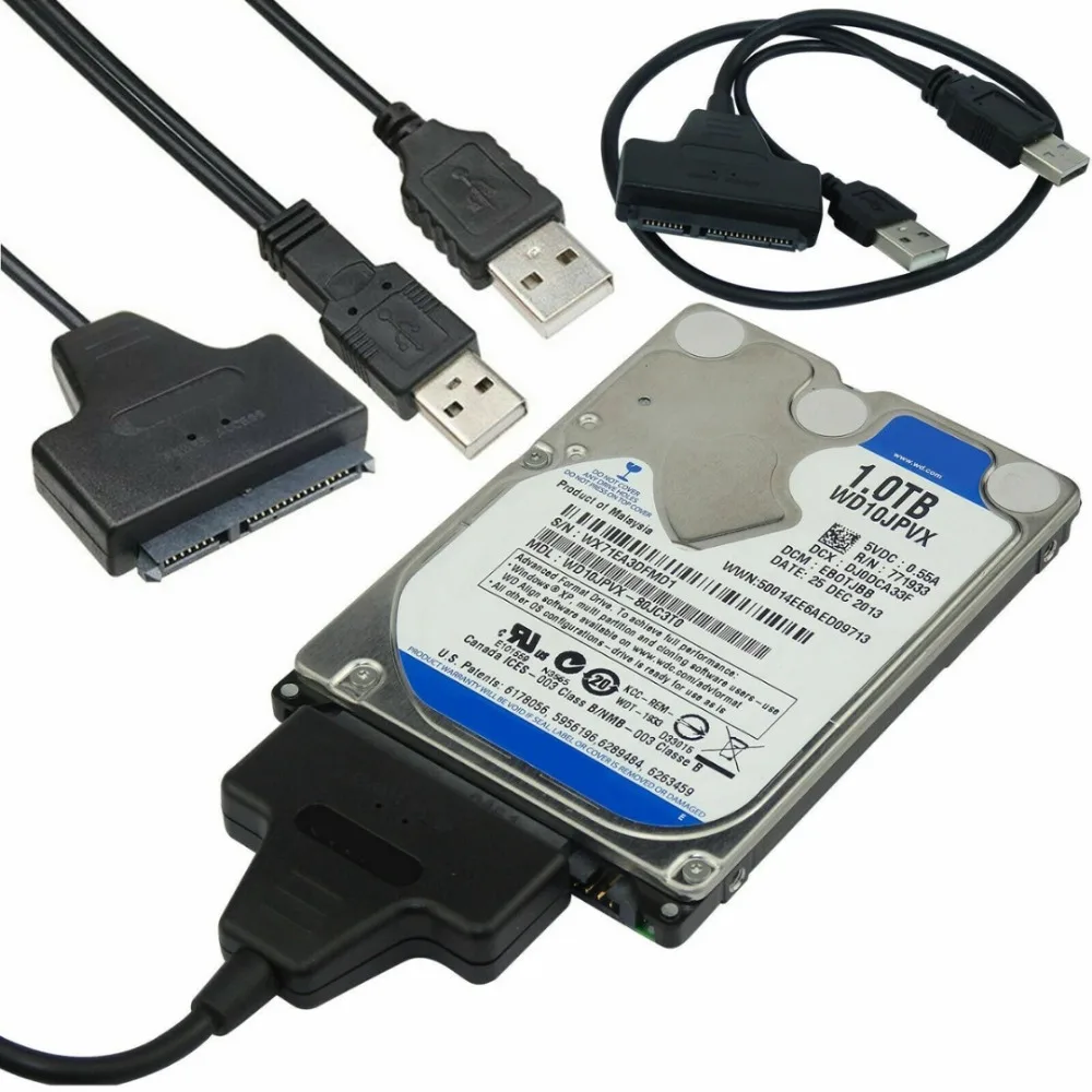 Кабель-адаптер SATA-USB 2.0 для 2 5-дюймового разъема жесткого диска SSD 22-контактный 7+15