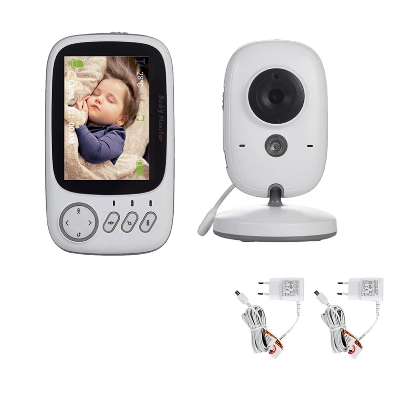 Baby Monitor VB602 IR Night Vision Temperature Monitor Lullabies Intercom Mode Video Baby Camera Walkie Talkie EU Plug