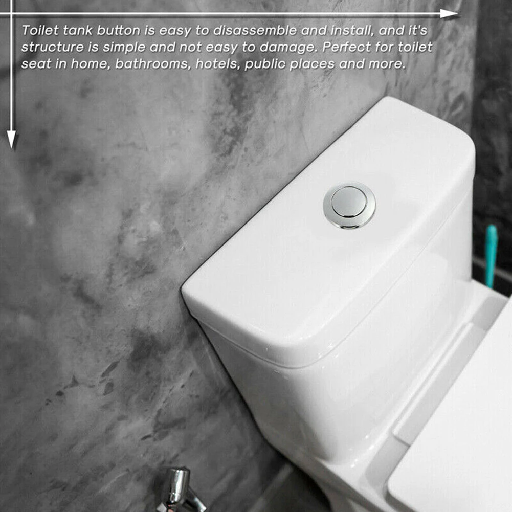 

Tool Toilet Tank Button Water 38mm Bathroom Corrosion-resistant Flush Toilet Push Single Silver Household Products