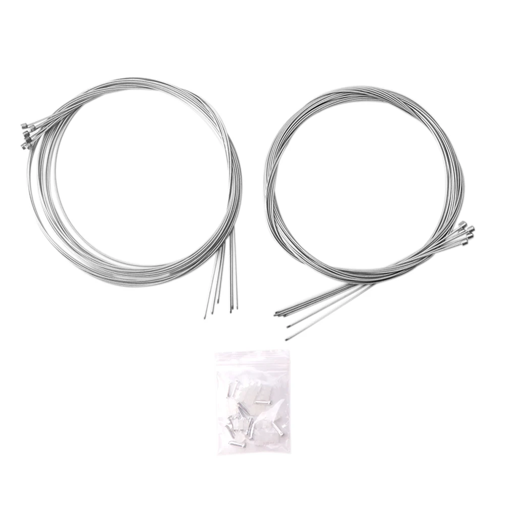 

12pcs Metal Bicycle Parts With End Caps Bike Shifter Cables Line Durable Vertical Cylinder Head Lightweight Accessories Outdoor