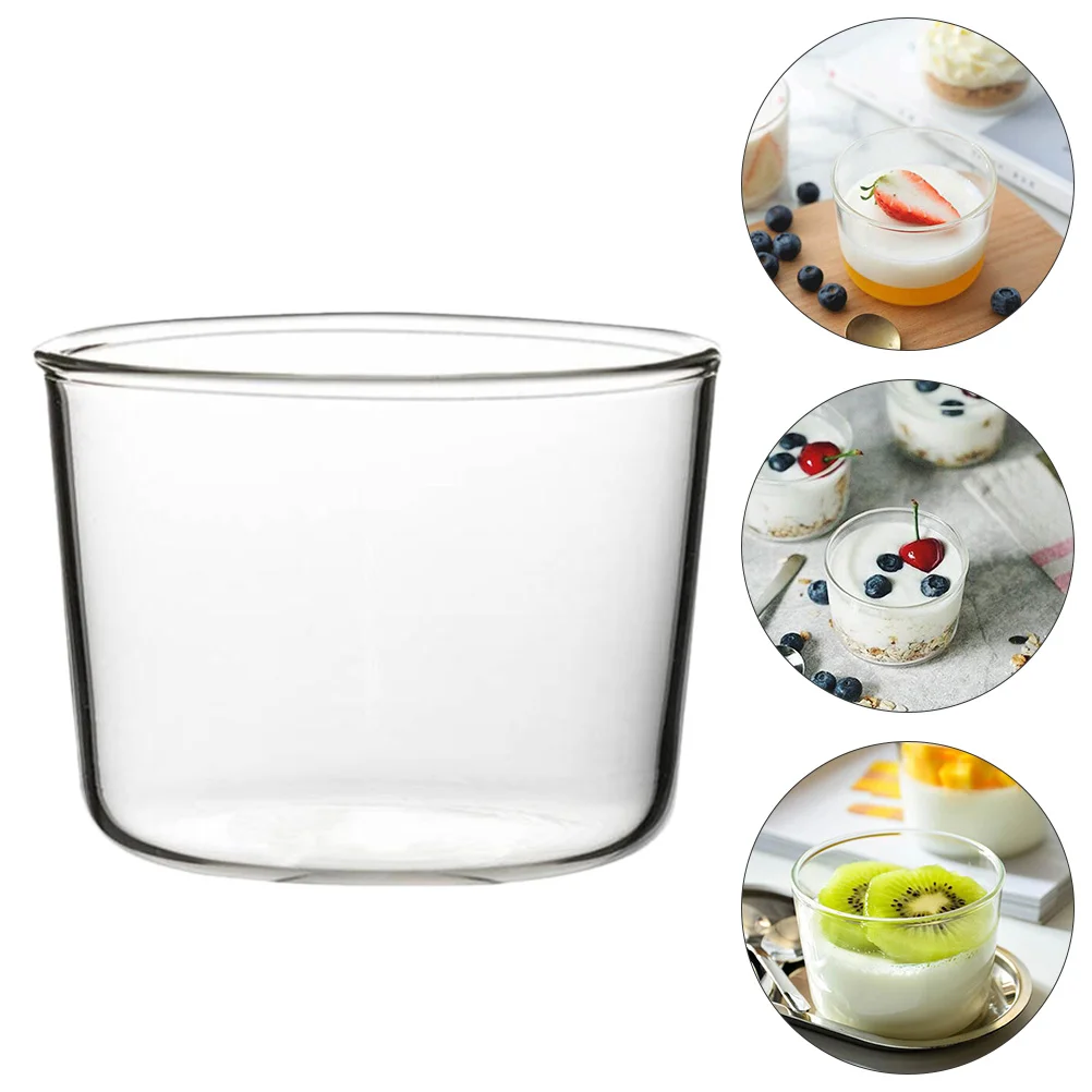 

4 Pcs Clear Cupcake Cup Cake Containers Lids Round Salad Deli Containers Lids Pudding Cup Water Cup Glass Appetizer Cup