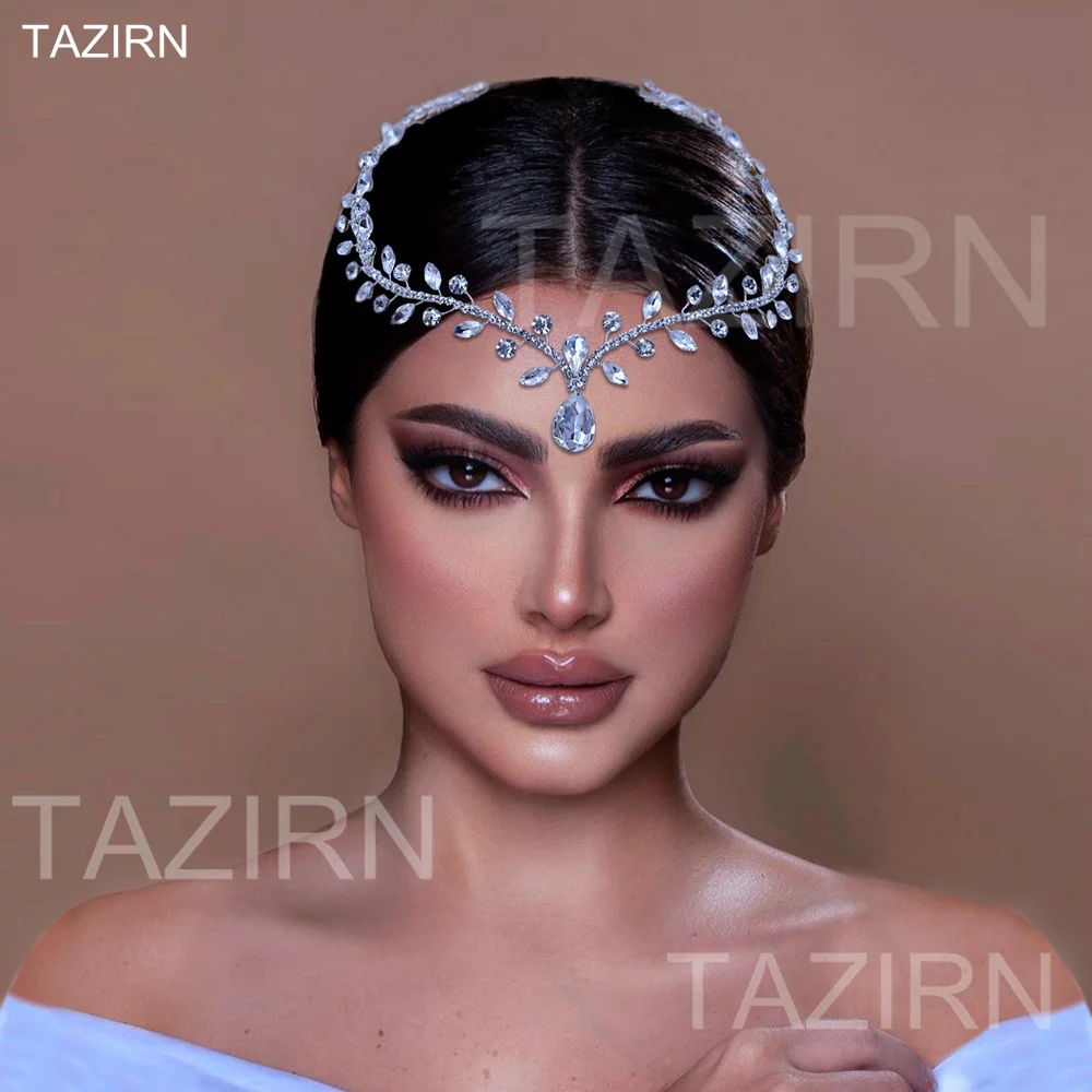 

Повязка для волос с кристаллами ручной работы, свадебный головной убор для невесты, индийский головной убор, женский аксессуар для волос дл...