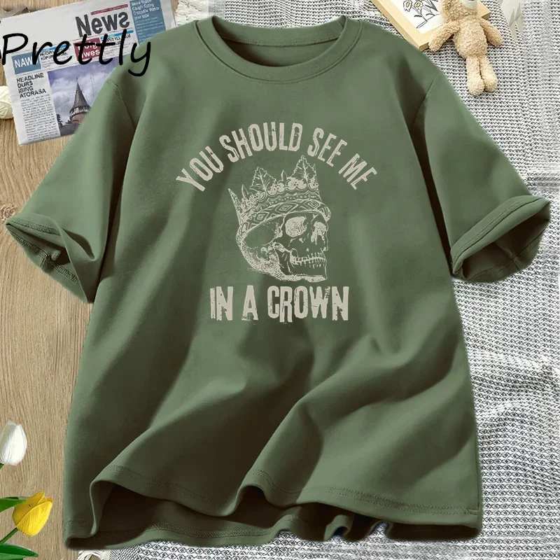 Футболка женская/мужская хлопковая с надписью See Me in A Crown