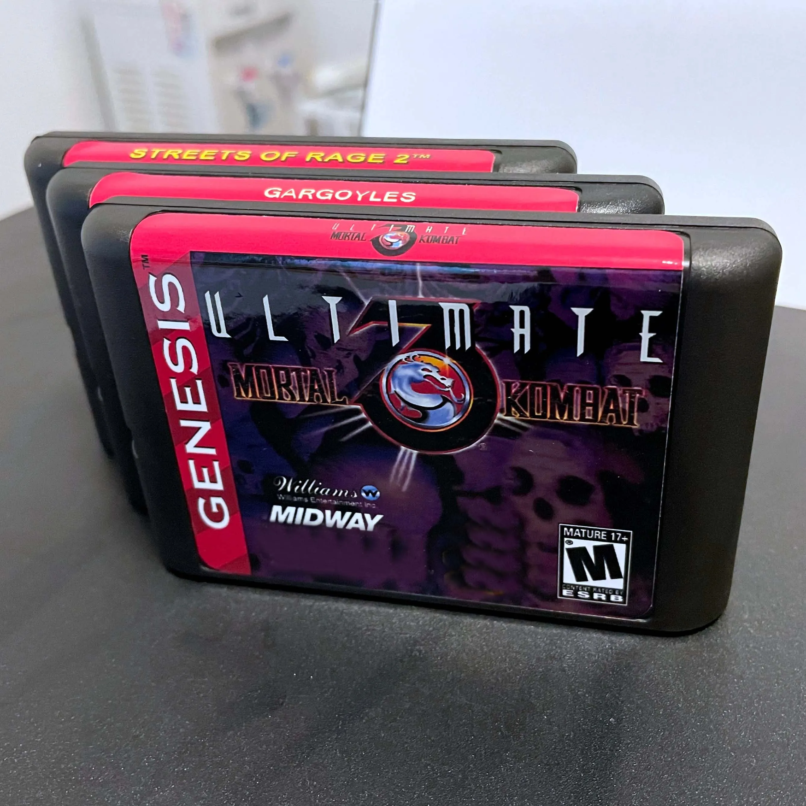 Ultimate Mortal Kombat 3 /Gargoyles /Streets of Rage 16 Bit MD Game Card USA Red Labels For Sega Mega Drive & Genesis System