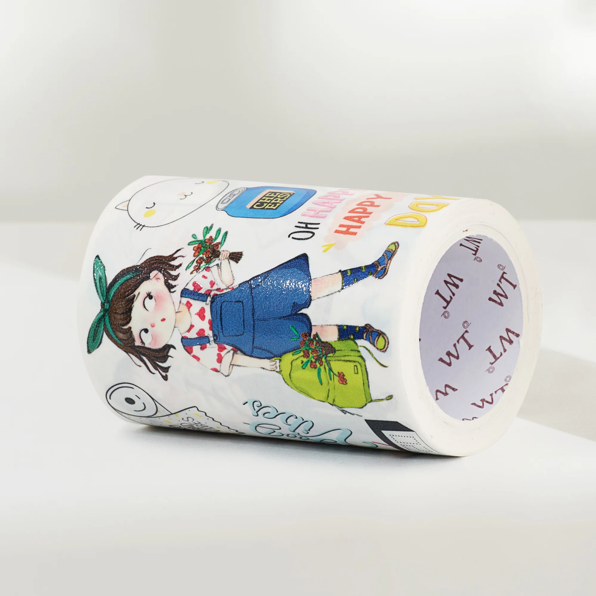 Cute Girly Character Special Oil Washi Paper PET White Ink Pocket Tape Versatile   Korean Stationery Decorative Stickers