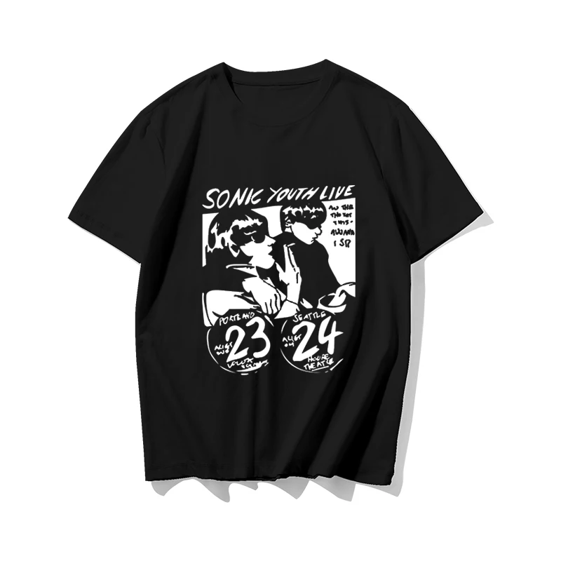

2022Fashion Homme t shirt summer men t-shirt Sonic Youth Rock Band Logo Men'S brand top tees unisex oversized teeshirt Sportwear