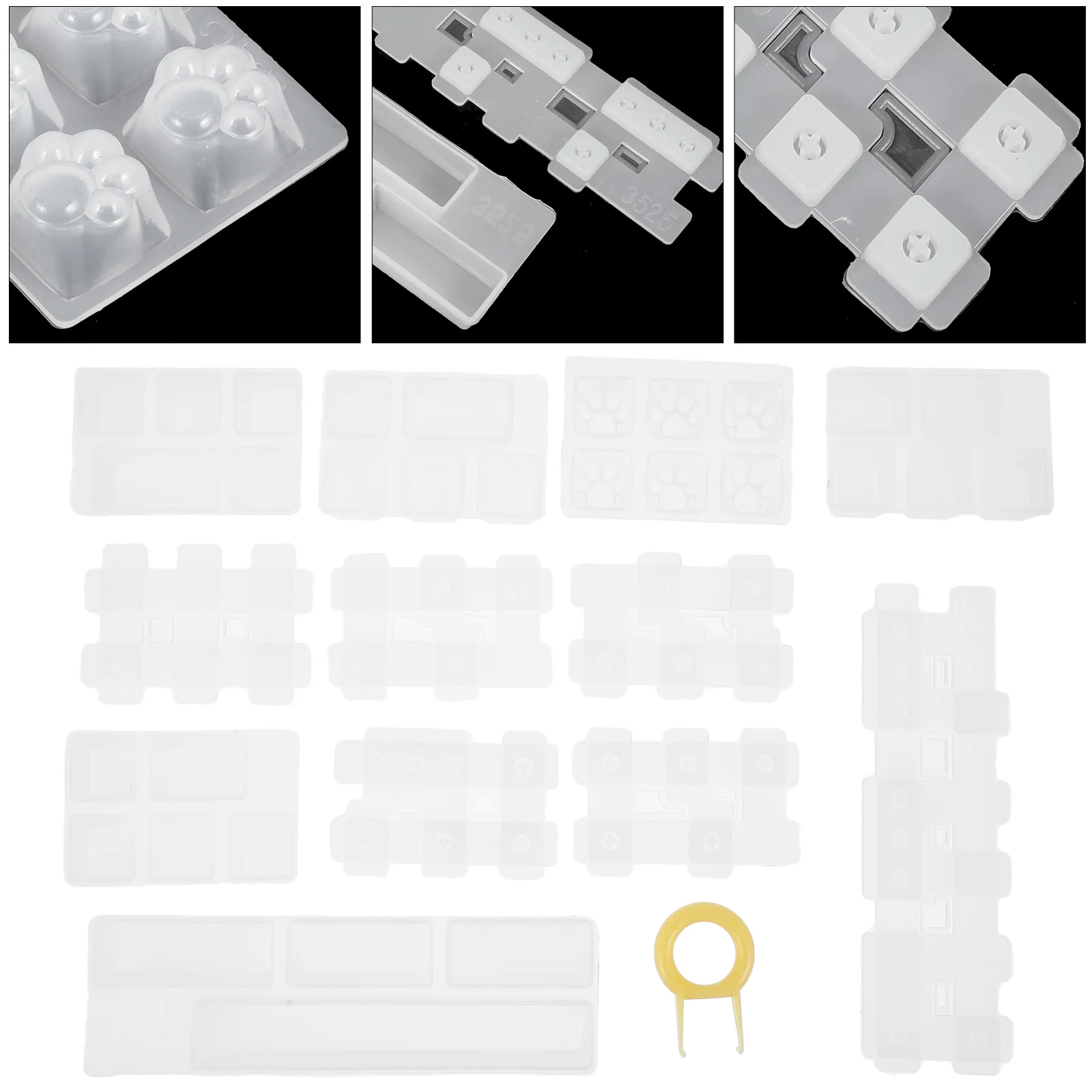 

13pcs Professional Creative Keycap Making Mold Epoxy Mold Crystal Silicone Model