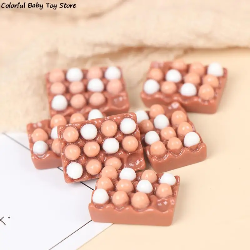 

6pcs 1:12 Dollhouse Miniature Eggs Kitchen Food Model Kitchen Decor