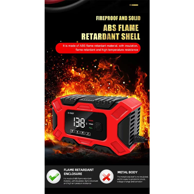 2023 Nieuwe E-FAST 12V Lader Motorfiets Acculader Auto Batterij Lader Zelf Stop 12V