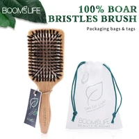 natural boar bristle hair brush and comb set personalized name denman brush no tangled for hair barber comb oak wood hairbrush
