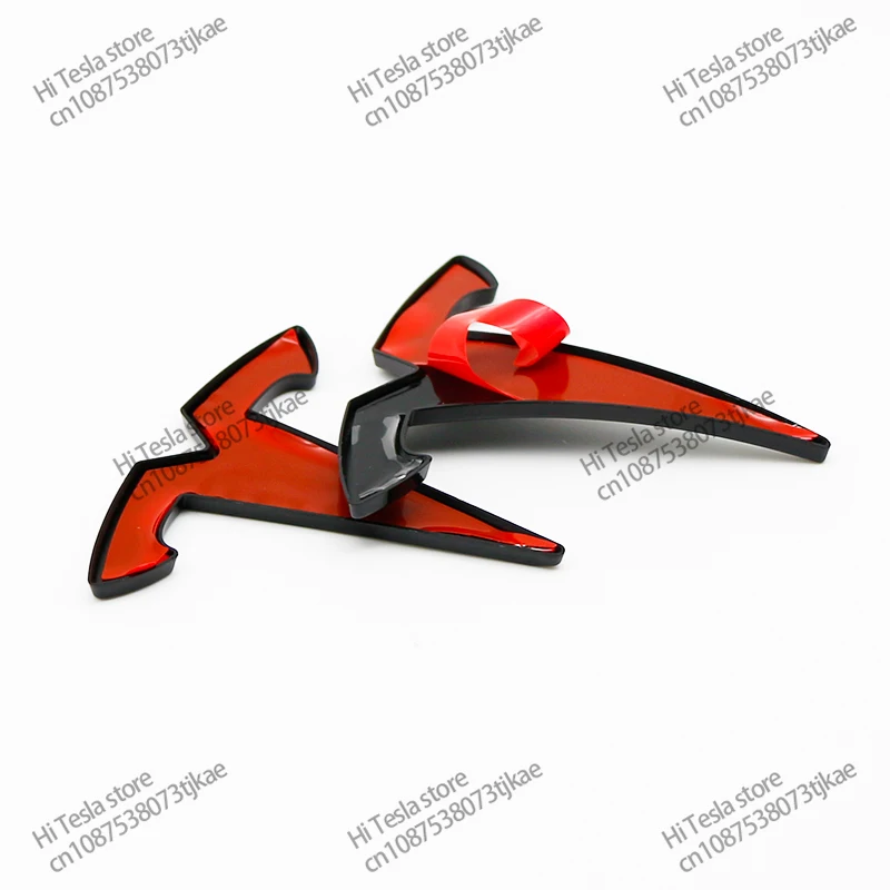 3 шт. для Tesla model Y наклейки с авто логотипом черная этикетка из углеродного волокна