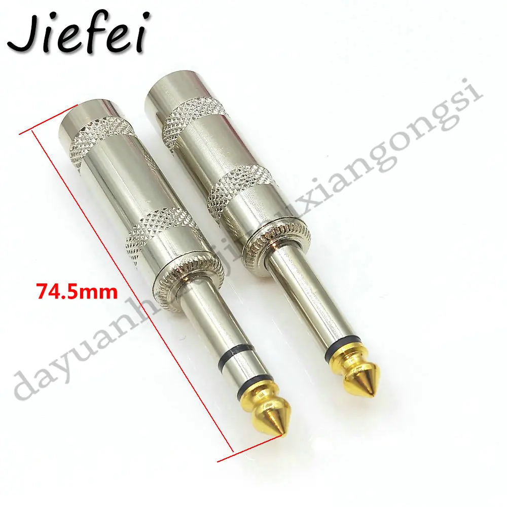 

20-100Pcs New Jack 2Pole Mono / 3Pole Stereo Metal 1/4 inch Connector 6.3mm 6.35mm Male Audio Wire Connector 1/4" Soldering Plug