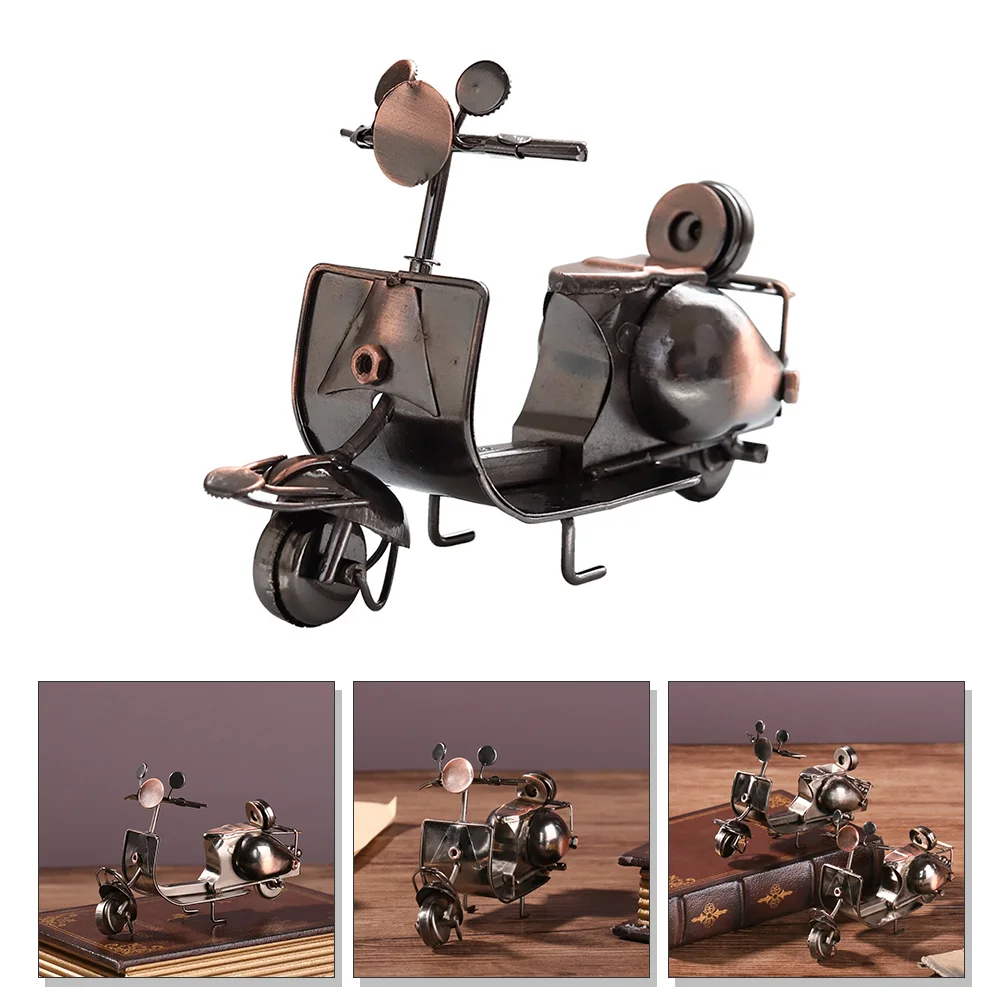 

Motorcycle Iron Sculpture Figurine Model Gift Vintageretro Metalhomestatue Decoration Lovers Motorbike Dad Handicraft