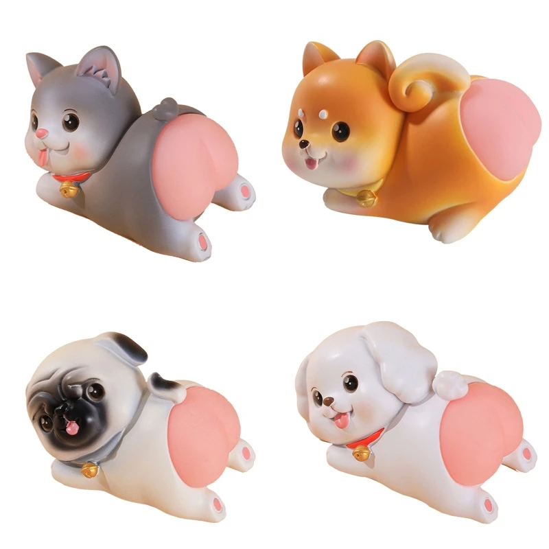 

Cute Peach White Dog Butt Squeeze Fidget Toy Soft Squishy Stress Relief Novelty Toys for Kids Adults